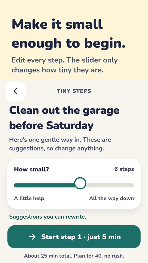 Inchly task steps on a phone