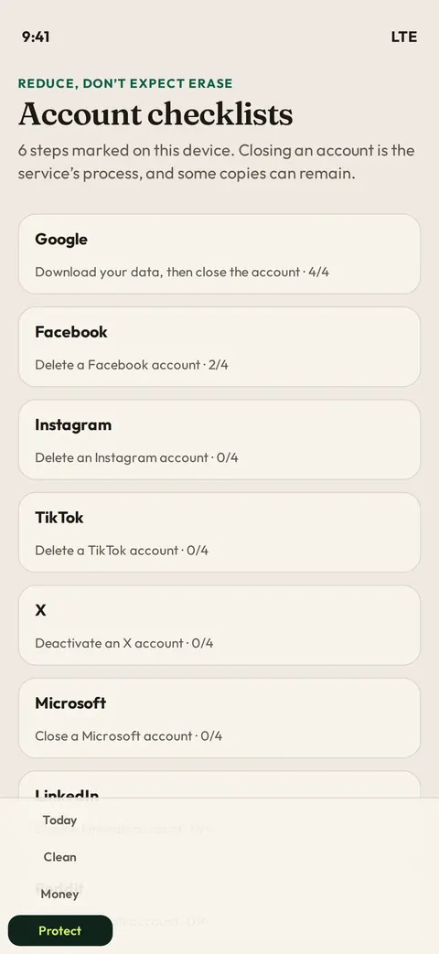 Shedwell digital footprint on iPhone
