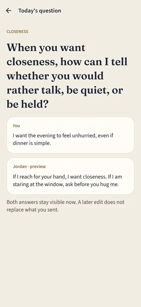 Wedfold answers revealed after both people reply